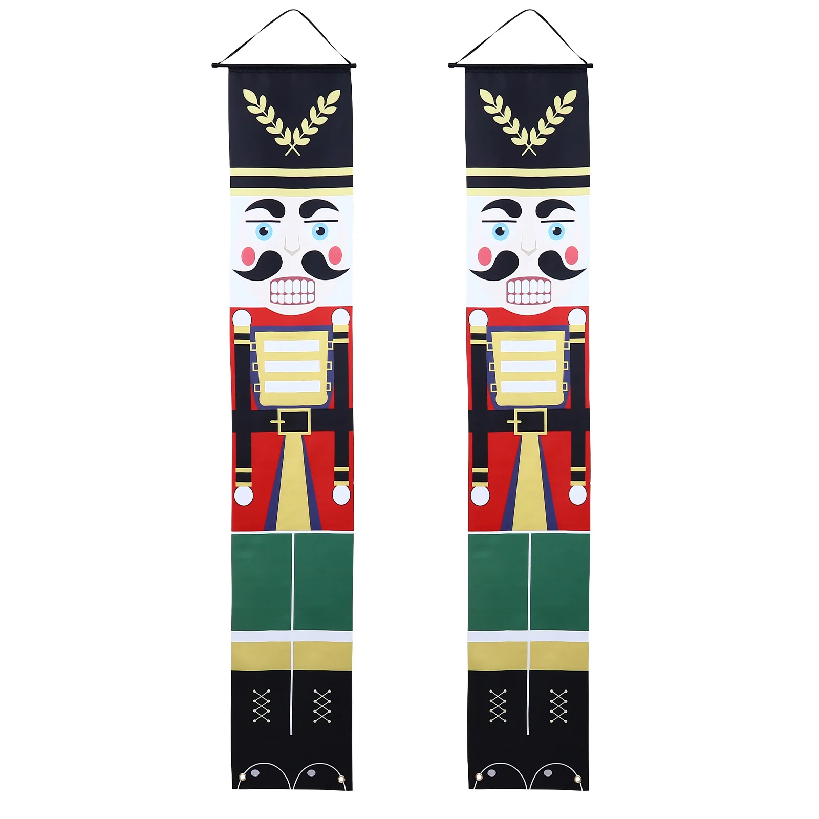 

1Pair Christmas Door Curtain Walnut Soldier Themed Hanging Decor for Room Wall Door Garden Party Xmas Decoration Banner Festive