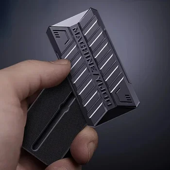 Push Card Metallo Fidget Spinner Giocattolo antistress Ruota Spinta diretta Campo di battaglia Piastra di spinta magnetica meccanica Fidget Slider