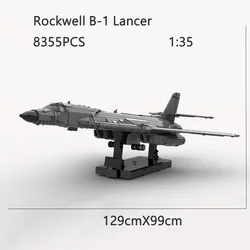 8472PCS B-1 Lancer Airman Strategic Bomber MOC Building Blocks Custom Made Assembled Model Toy Brick Children's Birthday Gifts