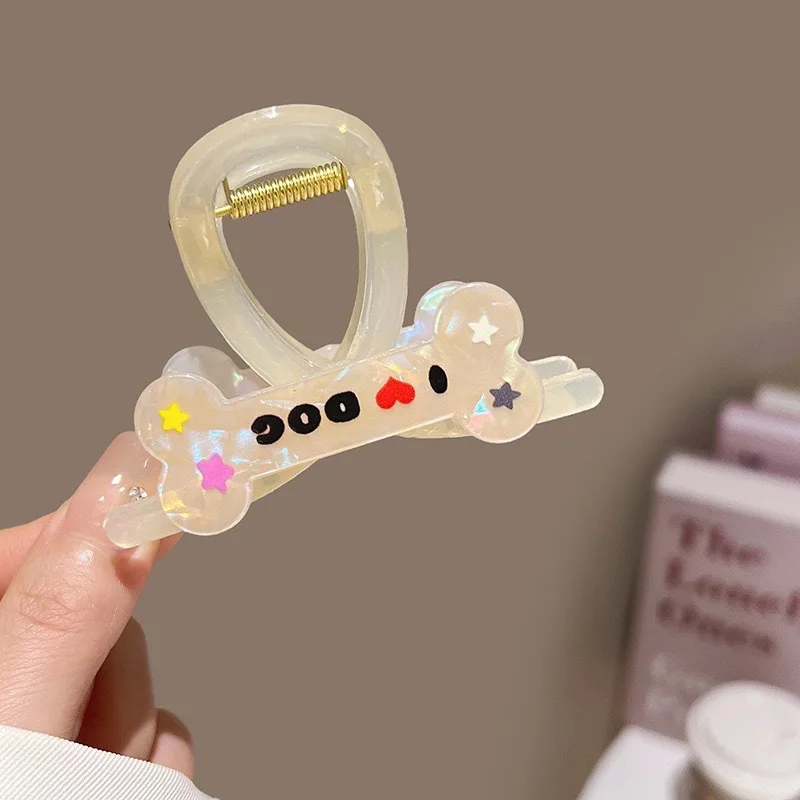 Cute and Cute Cat Catching Cartoon Hairpin Female Korean Back of Head Half Tie Hairpin Medium Shark Clip Headpiece