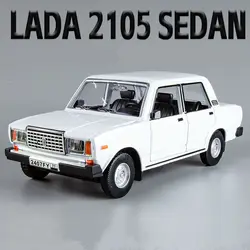 1/24 LADA 2105 SEDAN Alloy Classic Car Model Diecast Metal Vehicle Car Model Sound and Light Simulation Collection Kids Toy Gift