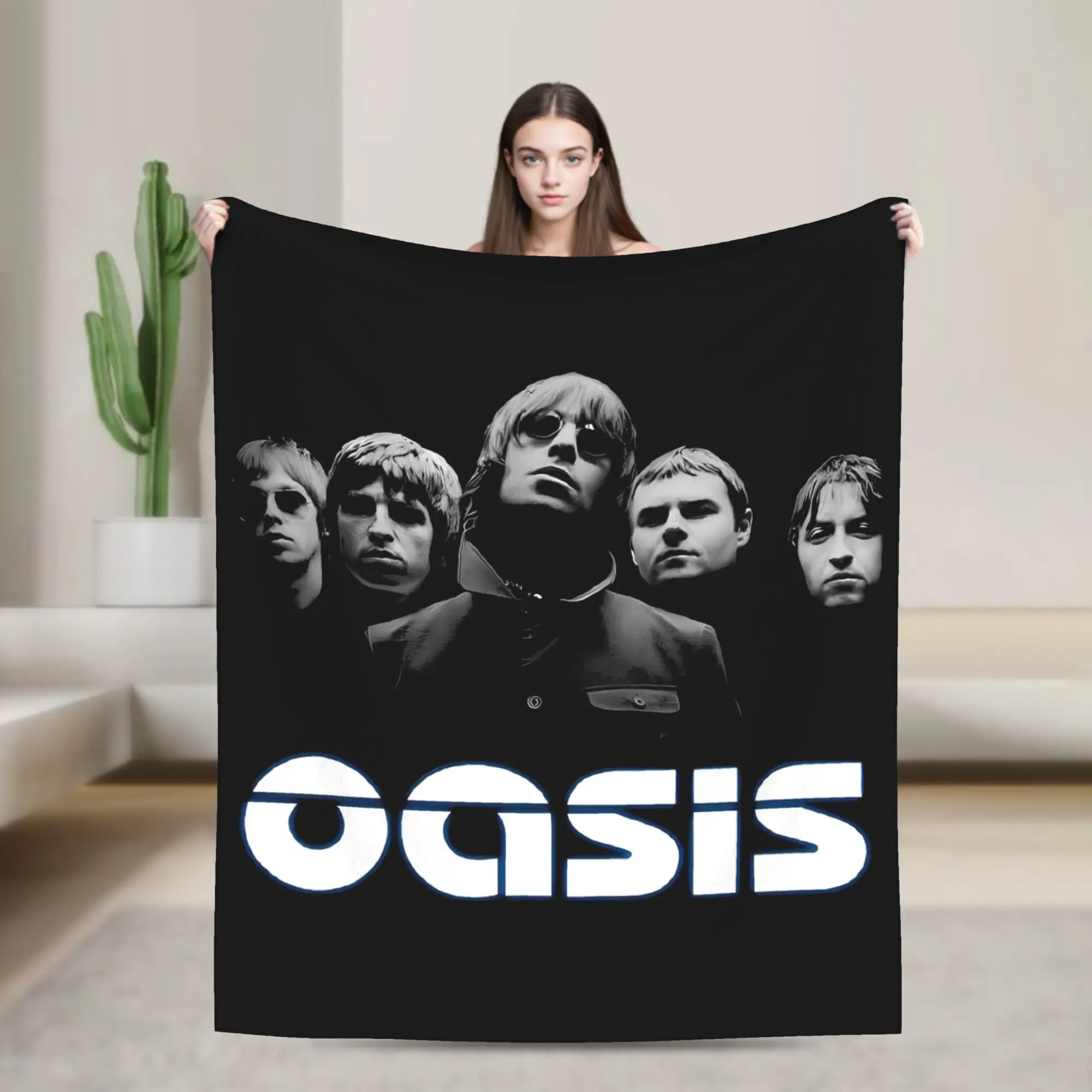 Definitely Maybe  Rock Band Albums Blanket O-Oasis Fleece Throw Blanket Bed Sofa Decoration Ultra-Soft Warm Bedspread