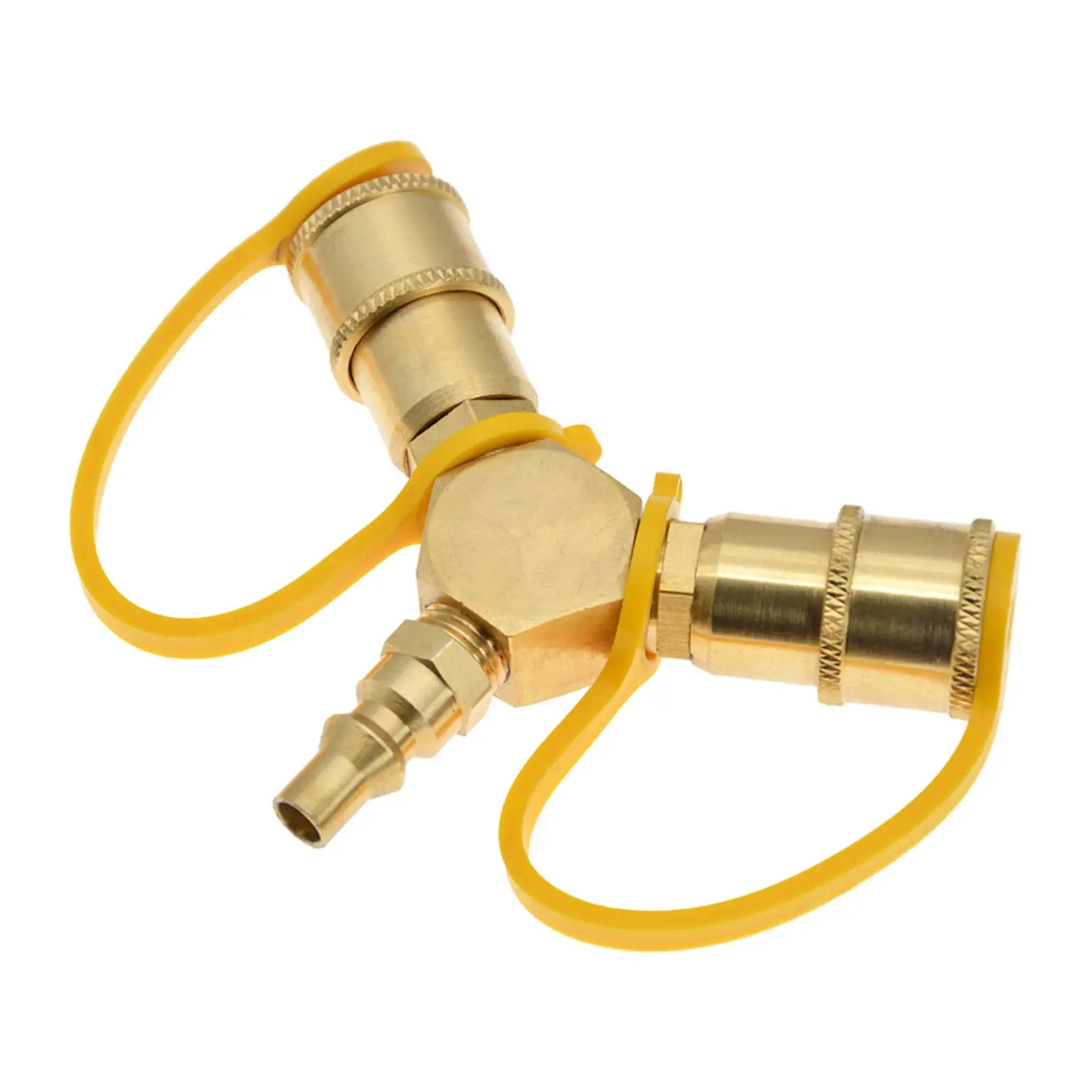 RV Propane Y Splitter 1/4in Quick Connect Sturdy Propane Hose Fittings 2 Way LP Gas Adapter for Trailer Heater Camper Grill RV