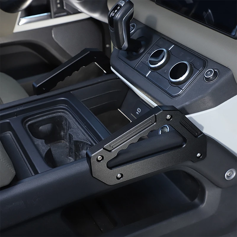 Poignée de maintien de console centrale de voiture en aluminium noir, support de main, garniture de poignée, accessoires de voiture, Land Rover Defender 90, 110, 130, 2020-2024