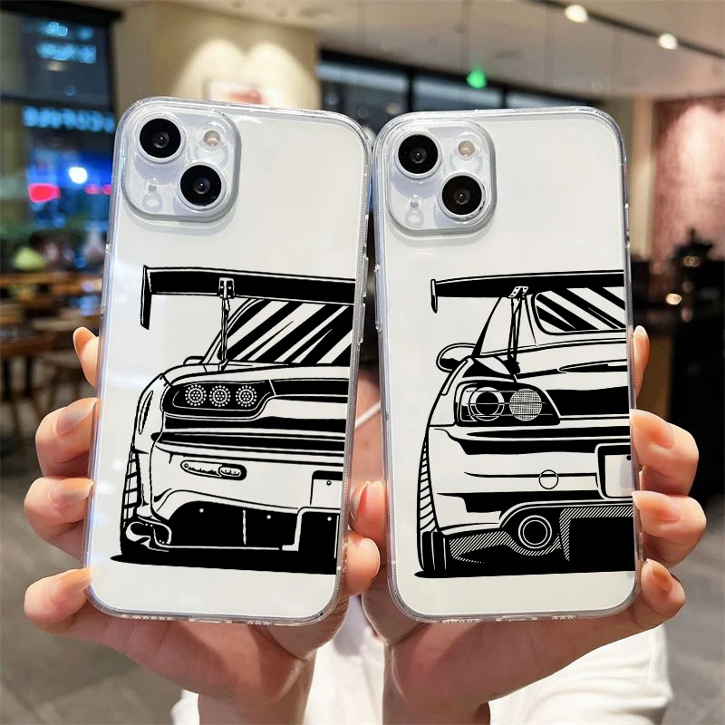 Чехол для телефона Dream Car JDM для Apple iPhone 16 15 Plus 13 Mini 7 8 XS Max 12 Pro SE XR 14 Pro Max 11 12ProMax Мягкие чехлы