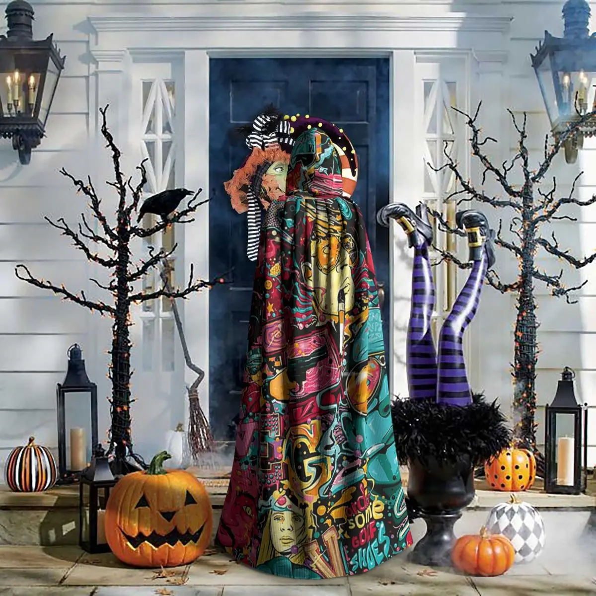 

Fear And Loathing In Las Vegas Art Long Hooded Cloak Witch Medieval Costume Cosplay Cape HalloweenParty Adult Unisex