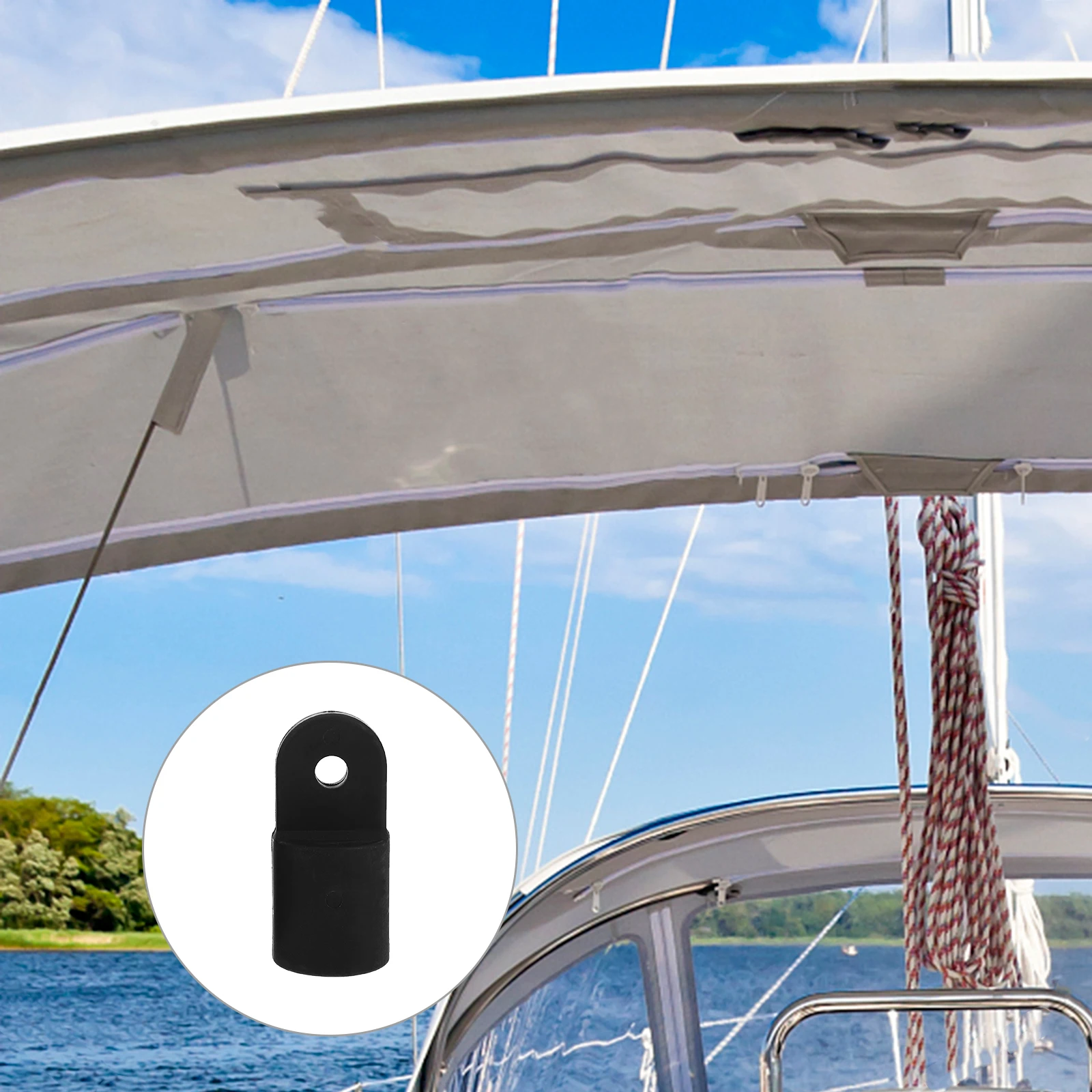 

2pcs Nylon Bimini Top Fittings Canopy Hardware Marine Eye End Cap Yacht Replacement Part End Cap Boat Fitting Hardware For Kayak