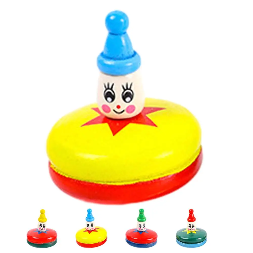 

4 Pcs Wooden Spinning Tops Mini Gyro Toys for Party Favors Birthday Gifts Kids Boys Girls Holiday Fun Toys Games