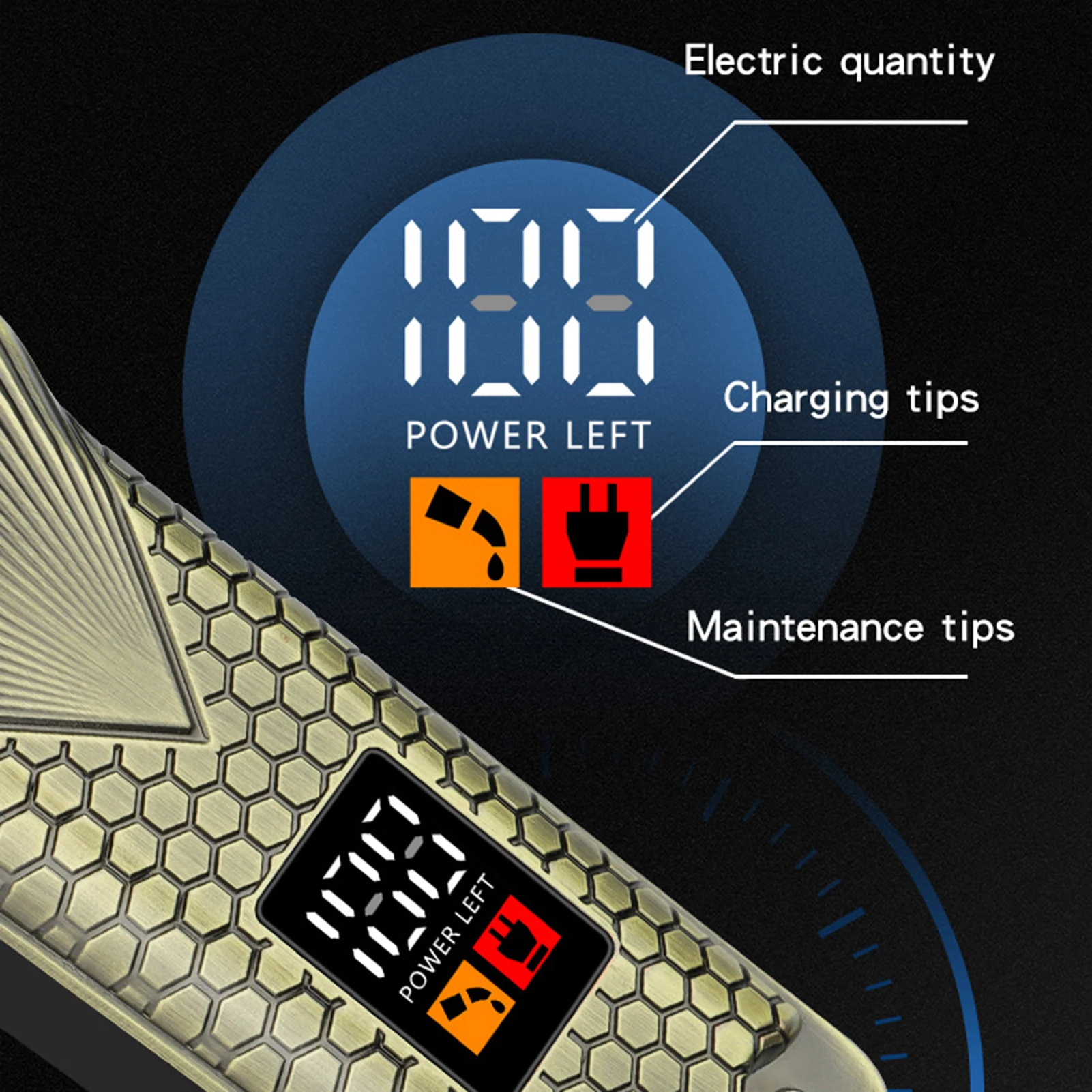 HIENA مقص الشعر خمر نحت الشعر المتقلب LED عرض قابلة للشحن آلة قطع الشعر الكهربائية تصفيف الشعر الملحقات