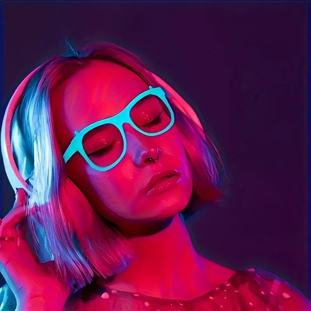 5/12pcs UV Glow in The Dark Glasses Fashion Colorful Birthday Light Up Fluorescent Glasses for Fun Neon Party view 5