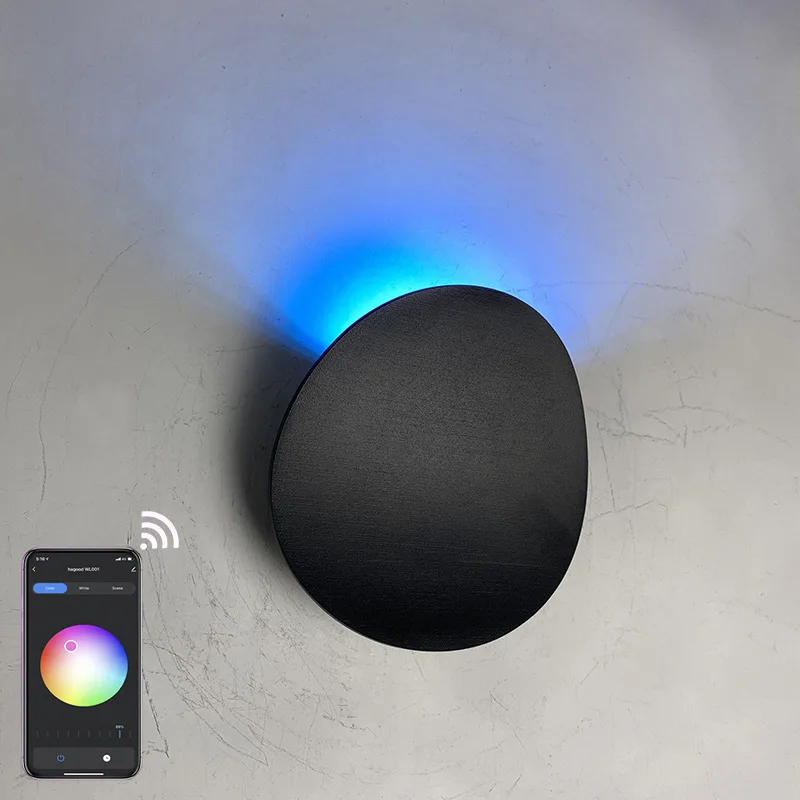 Lâmpada de parede LED regulável para decoração de jardim e quintal, iluminação interior e exterior, impermeável IP65, RGBW, Wifi, Bluetooth, Smart App Control, 9W