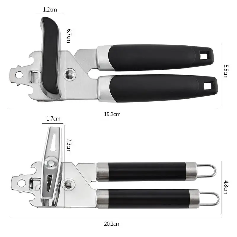 Professional Stainless Steel Tin Can Opener Multifunctional Side Cut Kitchen Tool Beer Bottle Opener