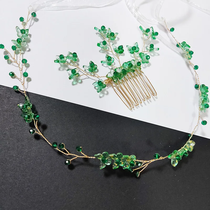 

Зеленые повязки на голову с бабочками, цветами и кристаллами, жемчужные ободки, цветочные украшения для волос для невесты, свадьбы, женщин, девушек, вечеринок, ювелирные изделия для волос