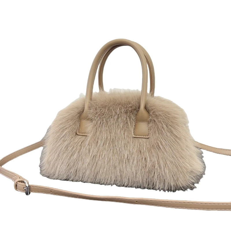

Autumn/Winter Sweet Cool Girl Faux Fur Women's Handbag Fashion Soft Plush Imitation Fox Y2K Fluffy Shoulder Crossbody Bag
