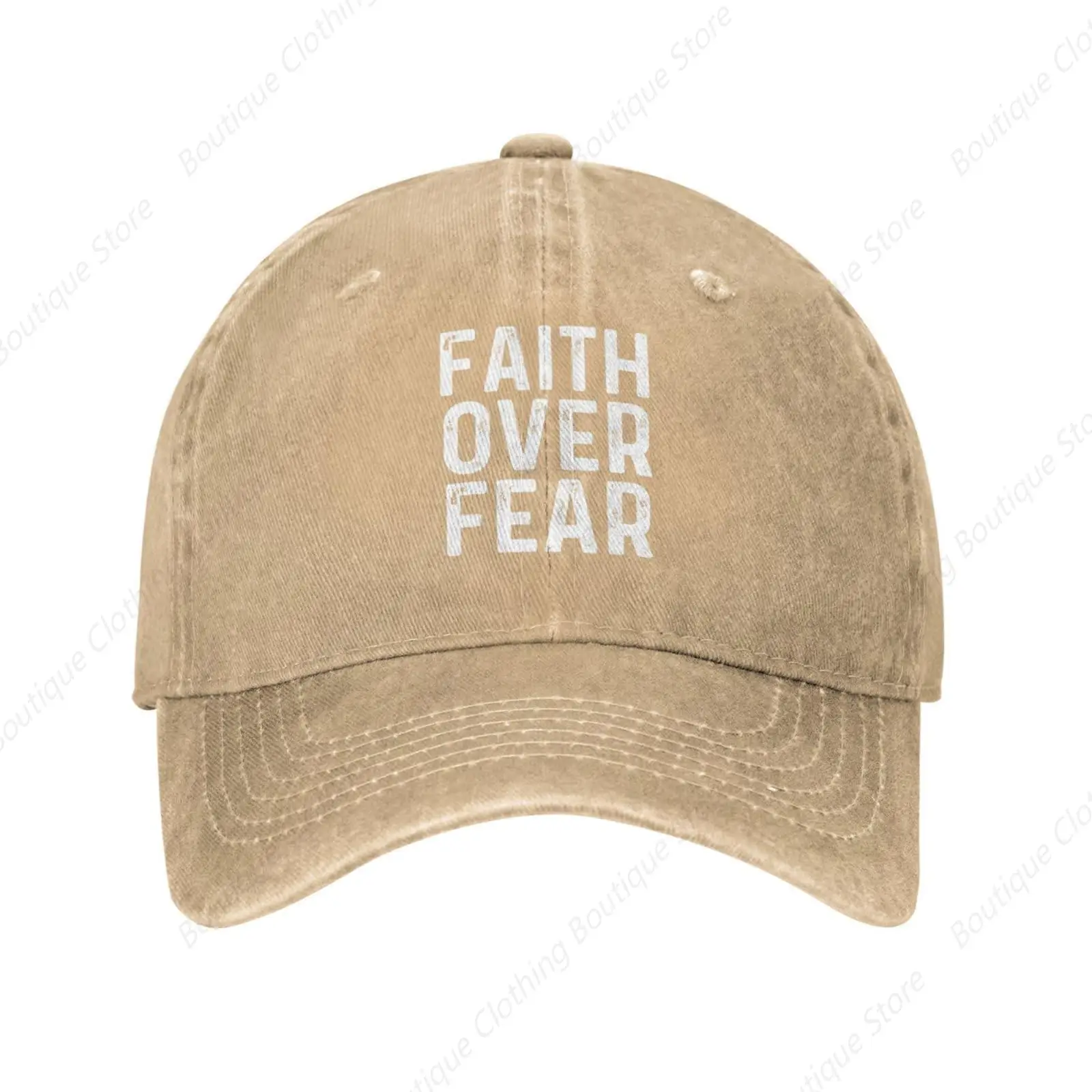 

Faith Over Fear Hat for Women Baseball Hat Funny Cap Natural