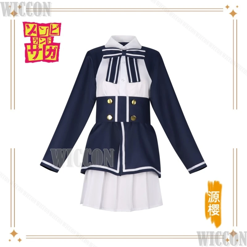 زومبي لاند ساغا هانا ساكورا زومبي أيدول أداء الهالوين التأثيري أنيمي الزي شعر مستعار فستان زي مدرسي كوميك كون الزي كوس #4