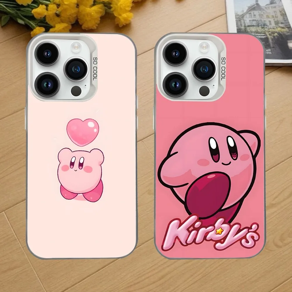 

Game Cartoon Cute K-Kirby Phone Case For iPhone 16,15,14,13,12,11,Mini,Pro,SE,MAX White Matte Shockproof Cover