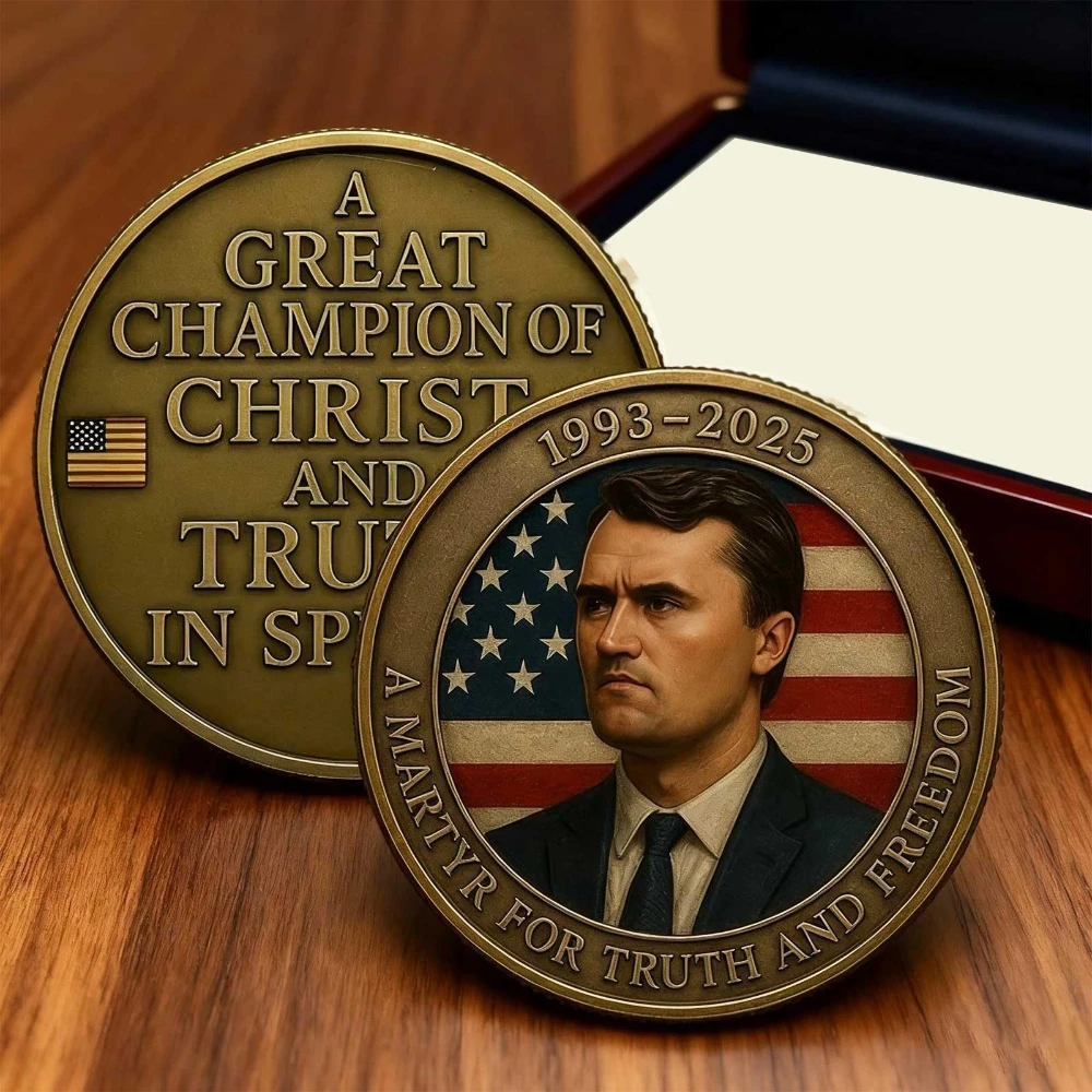

1pc Acrylic Creative Handicrafts for Charlie Kirk Commemorative Coins Home Personalized Small Decorative Items Coin Holder