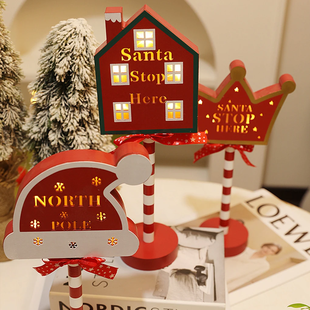 ABS عيد الميلاد الطريق تسجيل توقف دليل الضوء الزخرفية سانتا إلى المنزل أو مشاهد الحفلات. قبعة جدران الشرفات لعيد الميلاد #2