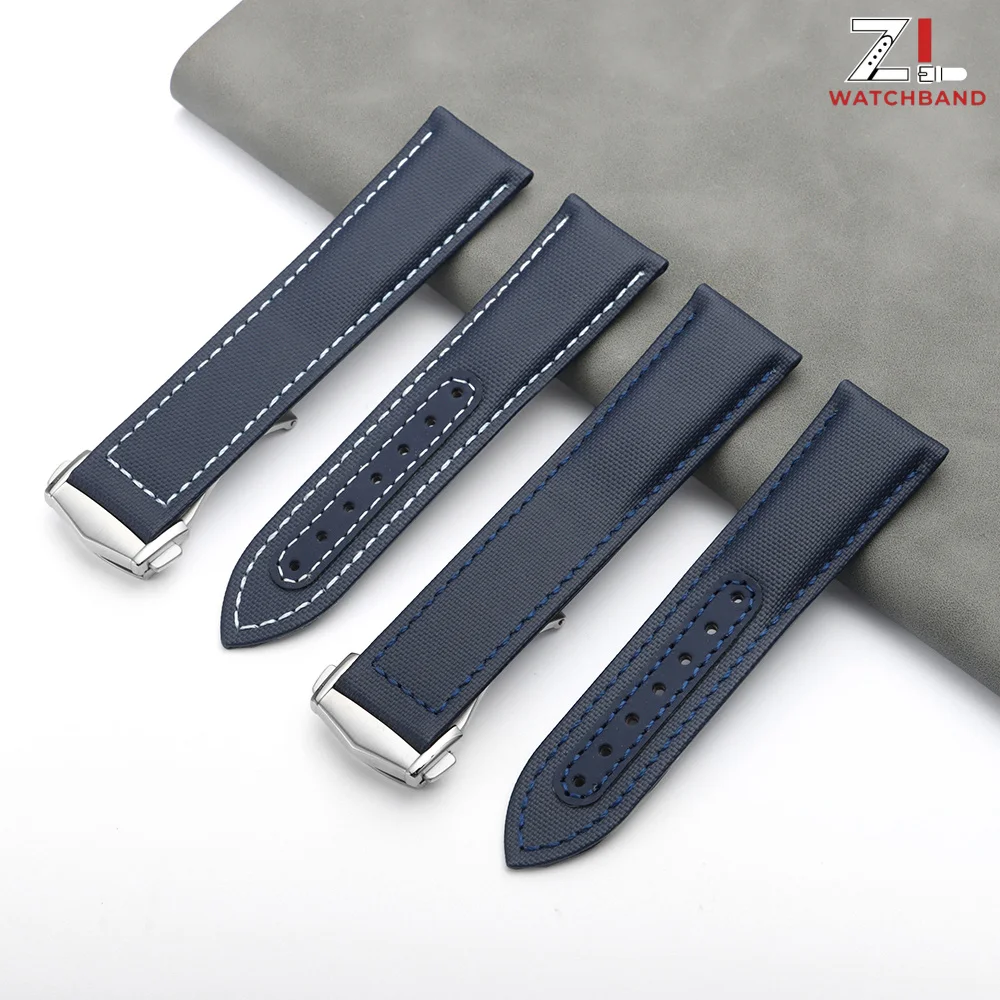 20mm 21mm 22mm Nylon Sailcloth Straps For Omega Seamaster 300 Watch Strap for Speedmaster AT150 Canvas Folding Buckle Watchband view 2
