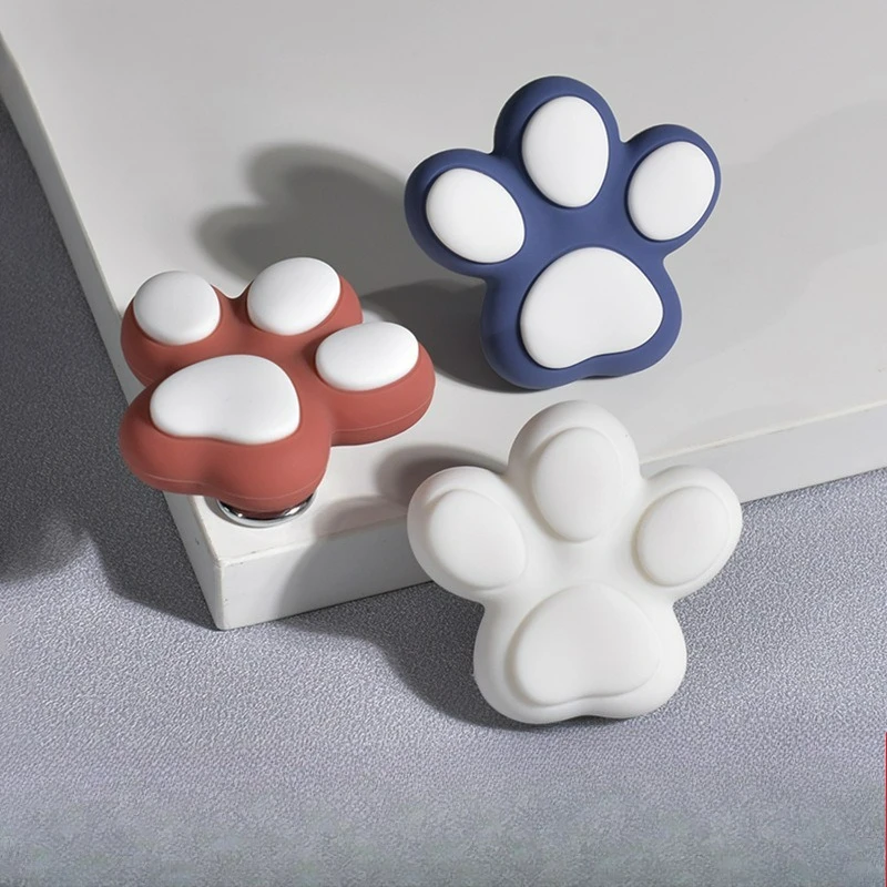

1PC Cartoon Cute Handle Anti Collision Cat Claw Cabinet Drawer Furniture Hardware Silicone Children's Room Cabinet Door Handle