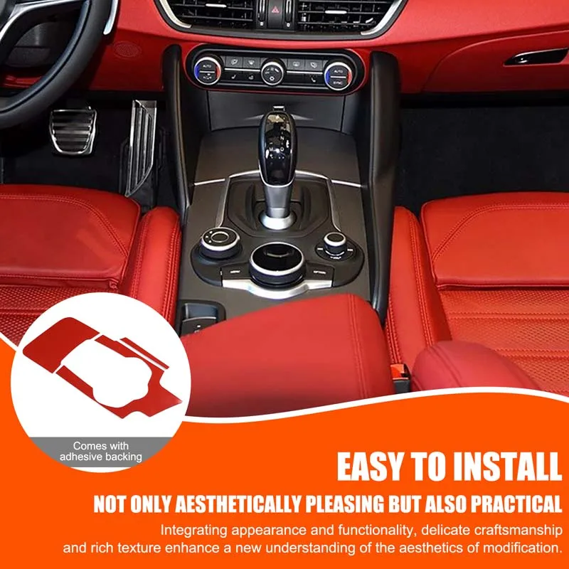 

Center Control Cup Holder Cover Trim Sticker Drink Holder Frame Decoration Car Accessory For Alfa Romeo Giulia 952 2017-2019 LHD