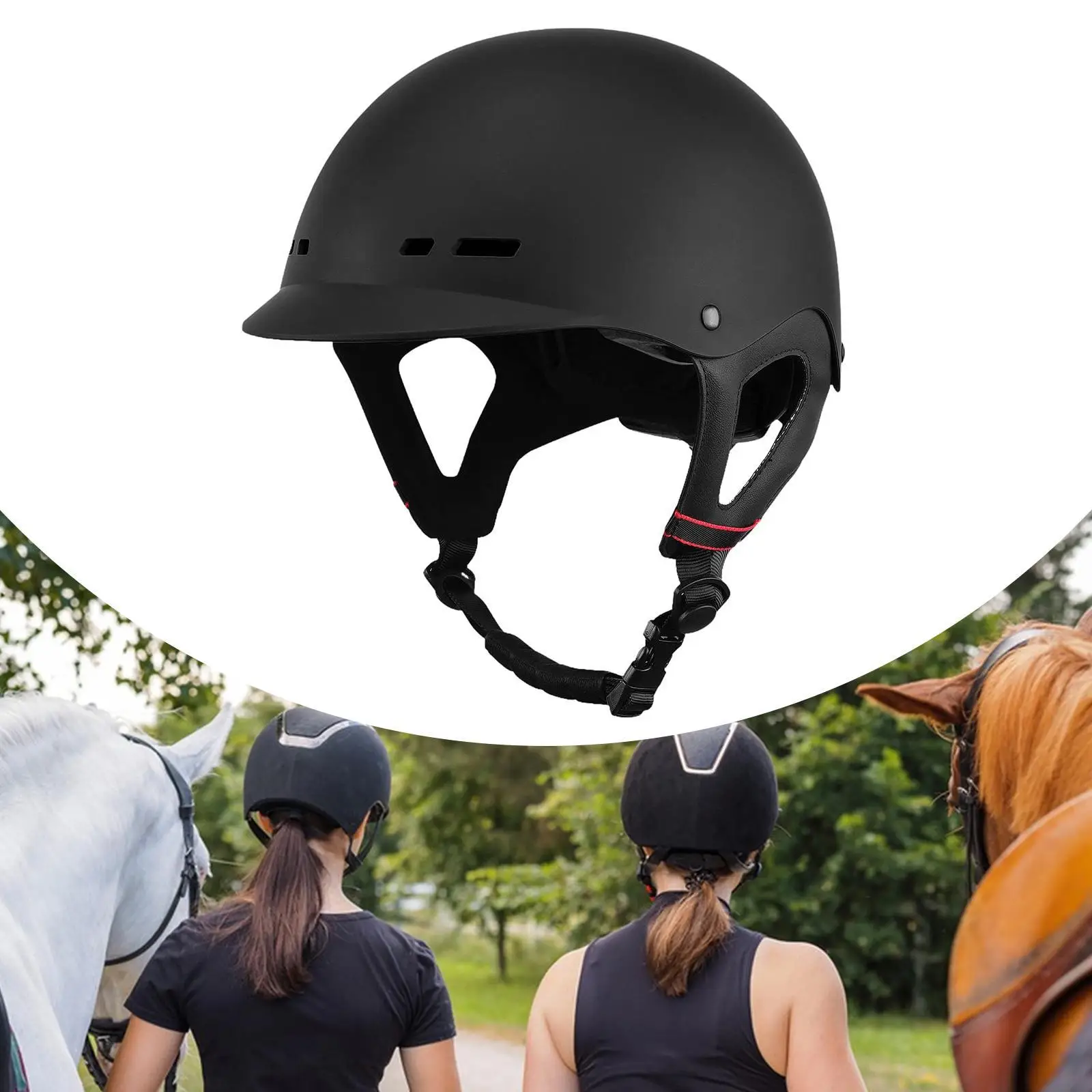 

Equestrian Helmet Breathable Simple with Removable Liner Horse Riding Helmet