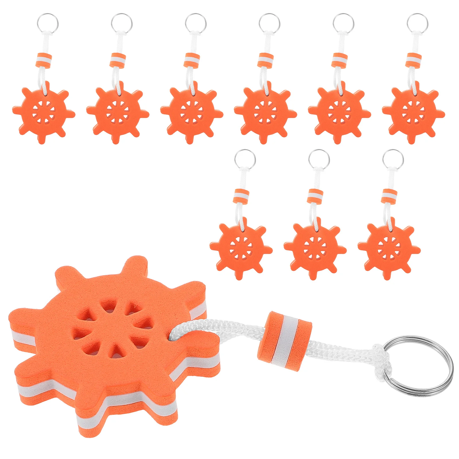 

10Pcs Floating Keychain Waterproof Eva Buoyant Key Ring for Boating Fishing Surfing Sailing Kayaking Swimming Pool Outdoor