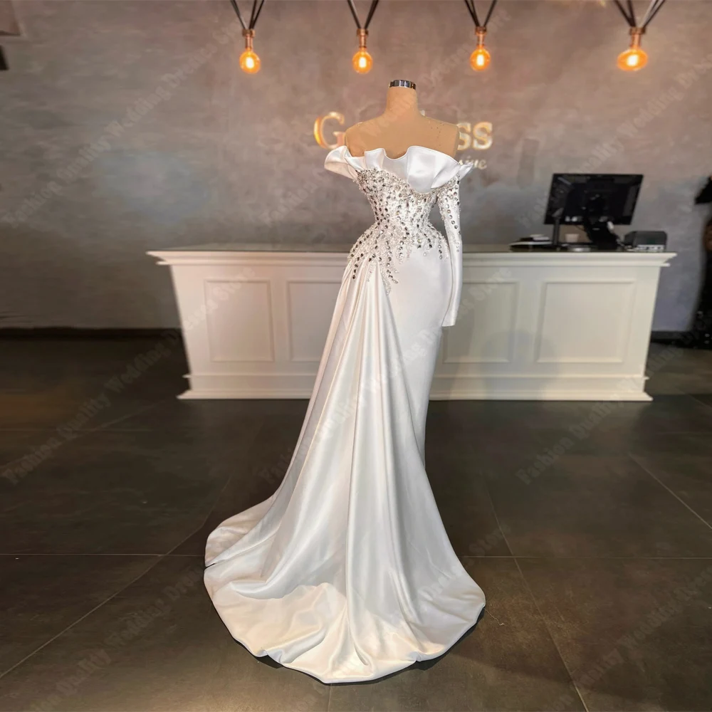 

Elegant Mermaid Women Wedding Dresses Luxury Crystal Beading Bridal Gowns Engagement Banquet Vestidos De Novias 2026 Customized