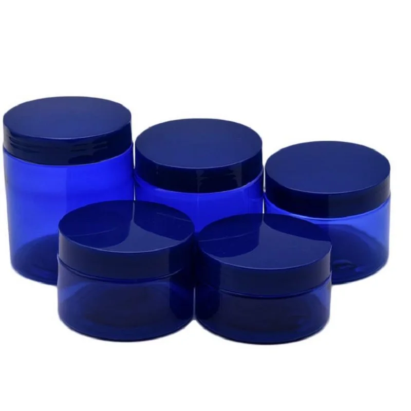 

Plastic Container PET Blue 100ml 120ml 150ml 200ml 250ml Packaging Bottle Empty Cosmetic Hair Wax Pots Cream Jars 24pcs