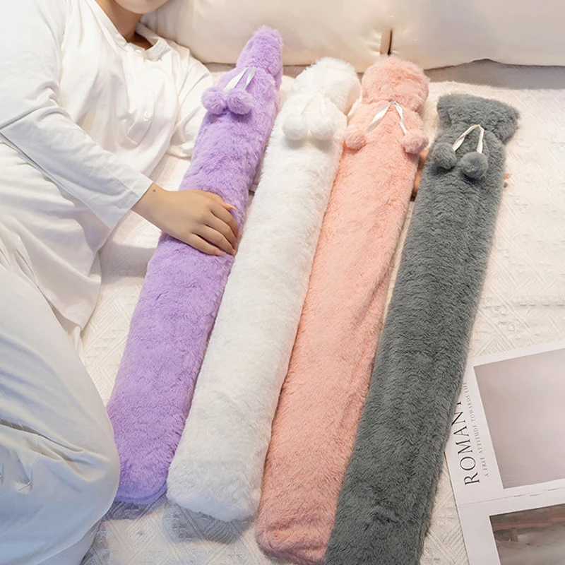 3L Extra Long Hot Water Bottles Warming Bag for Sleeping Girls Period Pain Feet Hand Bed Warmer Soft Plush Winter Hotwater Bag