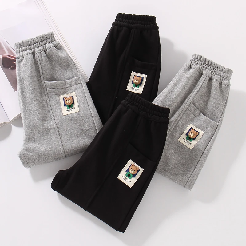

Children's Knitted Casual Pants Boys' Long Trousers Elastic Cuffed Leisure Faionable Spring Clothes for Kids