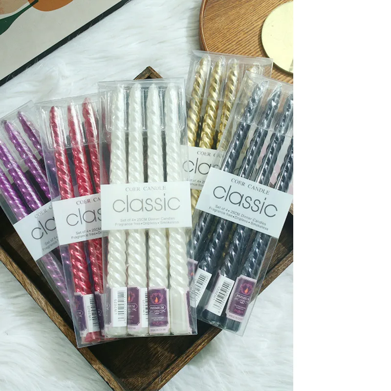 

Цветной держатель для свечи с резьбой, 2 х25 см