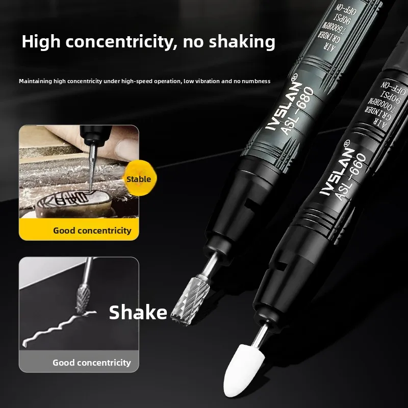 Ivslan German Imported Small Industrial-Grade High-Speed Pneumatic Mold Polishing and Grinding Machine Grinding Head Air Grinding Pen