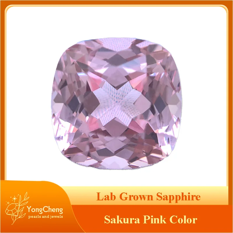 

Top Lab Grown Sapphire Sakura Pink Color Square Cushion VVS1 Charms Beads Diy Jewelry Making Material Selectable AGL Certificate