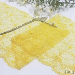 2meters Embroidery Lace Fabrics DIY Bra Sewing Crafts One Tone Yellow Lace Trim for Tablecloth Bra Accessories