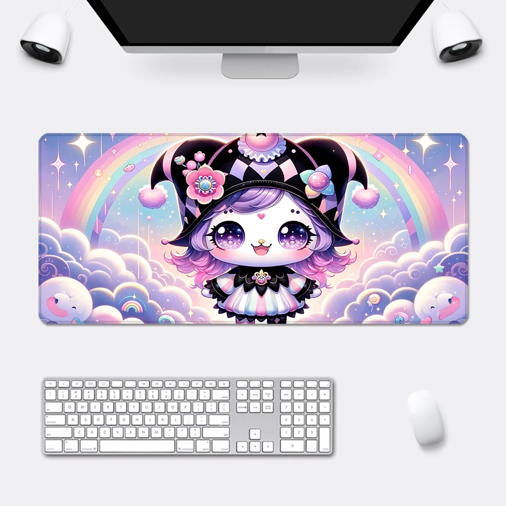 Sanrio Cute Cartoon Kuromi Mousepad HD Printing Computer Gamers Locking Edge Non-slip Mouse Pad XXL90x40cm Keyboard PC Desk Pad