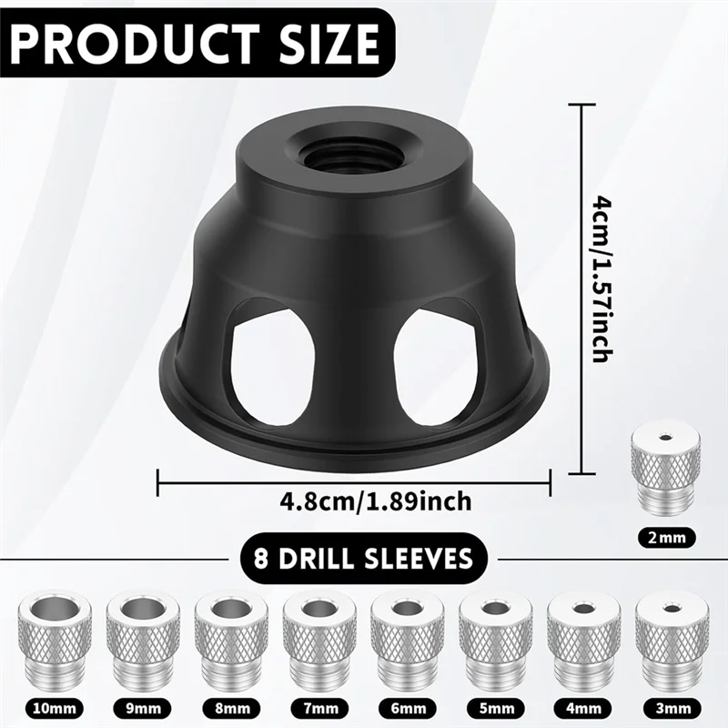 Guida per fori per trapano angolare A26F-90 gradi Posizionatore per fori diritti Maschera per punte da trapano Maschera per tasselli autocentranti