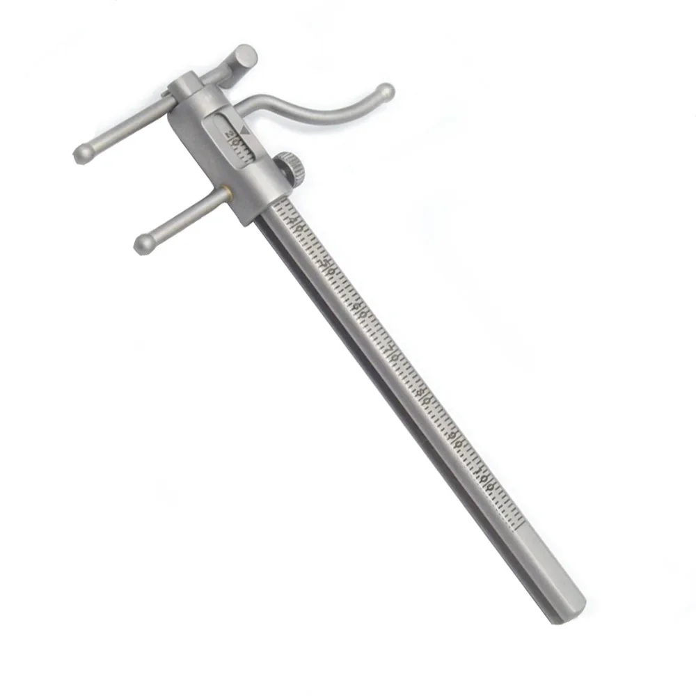 2Pcs Stainless Steel Dental Orthodontic Caliper for Chin Implant Measurement 20-100mm Sliding Measuring Ruler