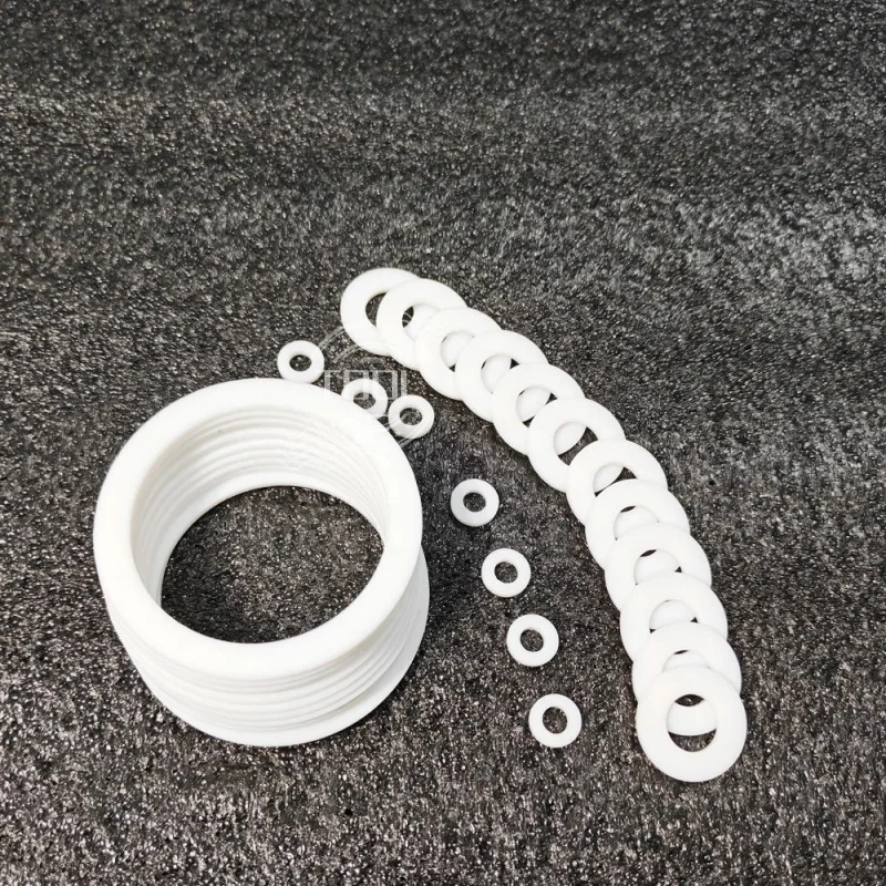 

2mm Thick White PTFE Gaskets Plastic Flat Washer Sealing ID5-200mm O-Type Temperature Resistant PTFE Flat Pad