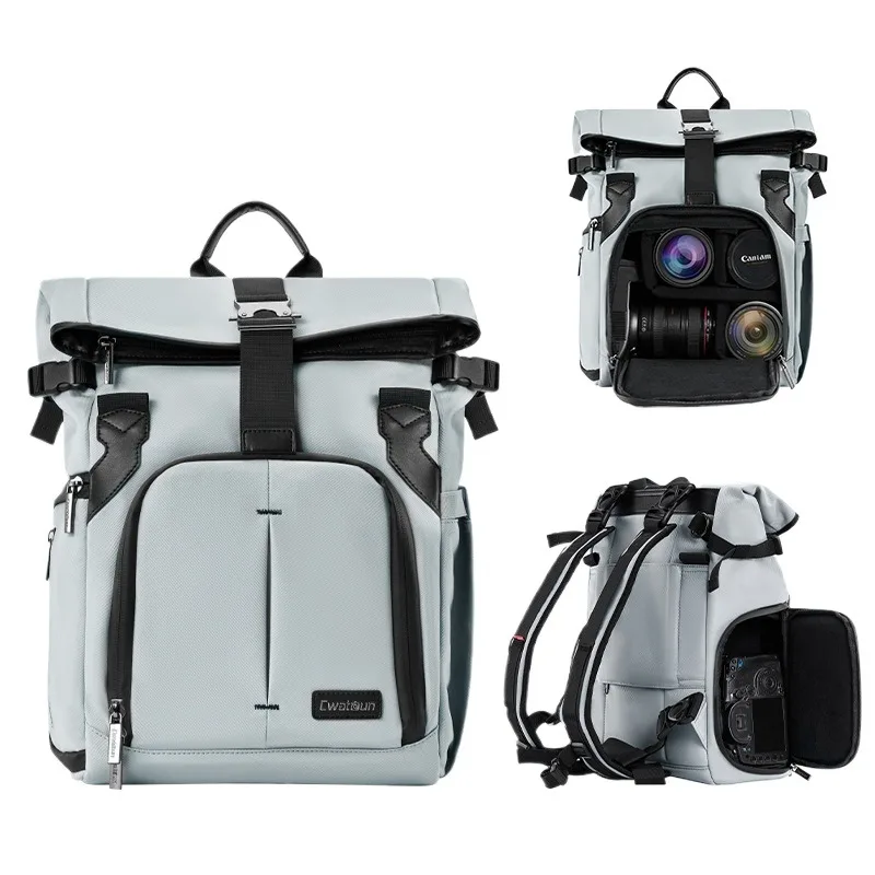 

Unisex Nylon Tote Camera Bag with Double Shoulder and Single Shoulder Crossbody Features Waterproof Storage Solution