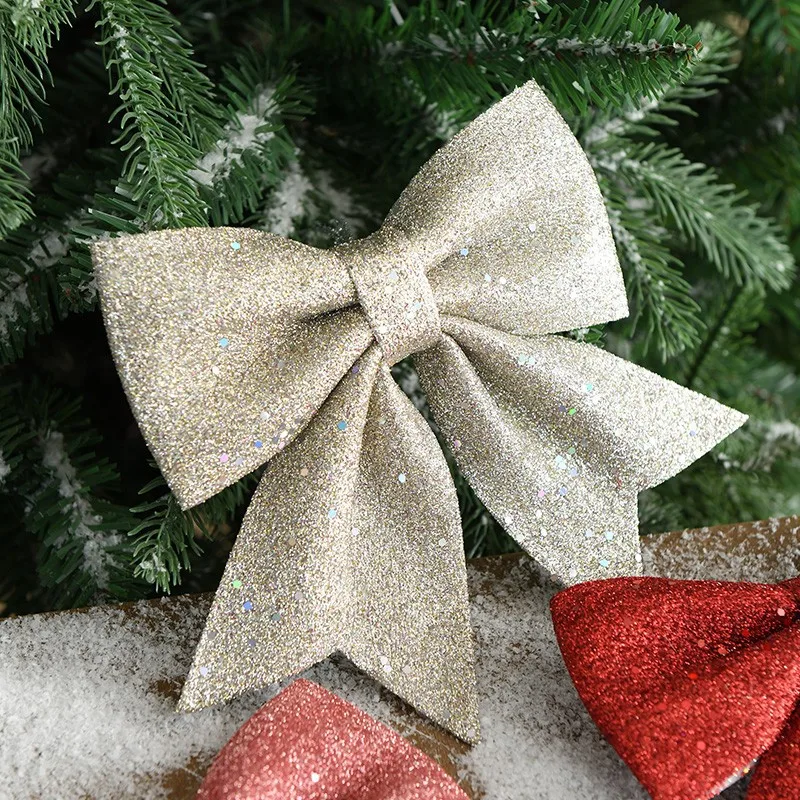 20cm Large Bows Christmas Tree Bowknot Ornaments Gift Present Party Xmas Decoration Christmas Holiday Indoor Outdoor Decorations
