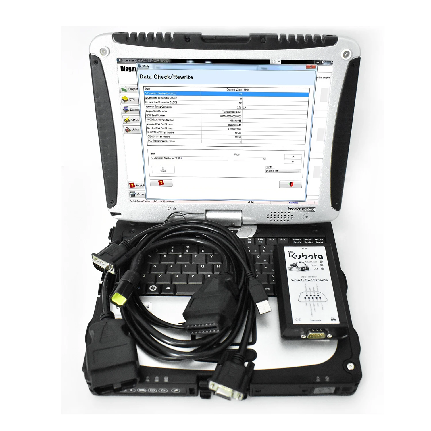 For KUBOTA DIAGNOSTIC KIT (PYTHON) kubota diagnostic software kubota diagmaster with Python interface with CF-19 laptop Full Set