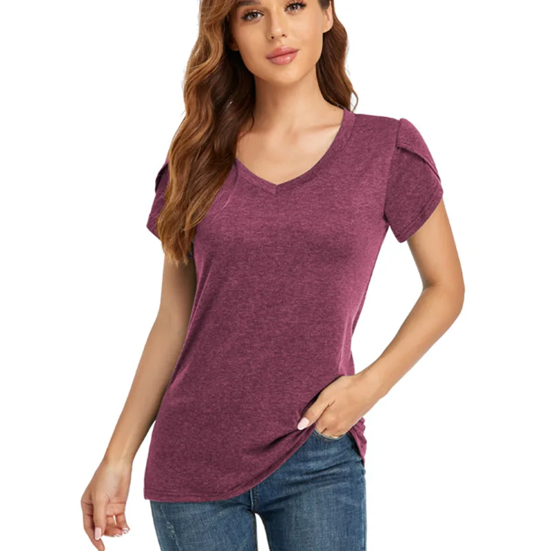 Mulher roupas com decote em v roupas femininas chiffon camisas e blusas cor sólida topos 2026 ropa mujer feminino verão topos blusas