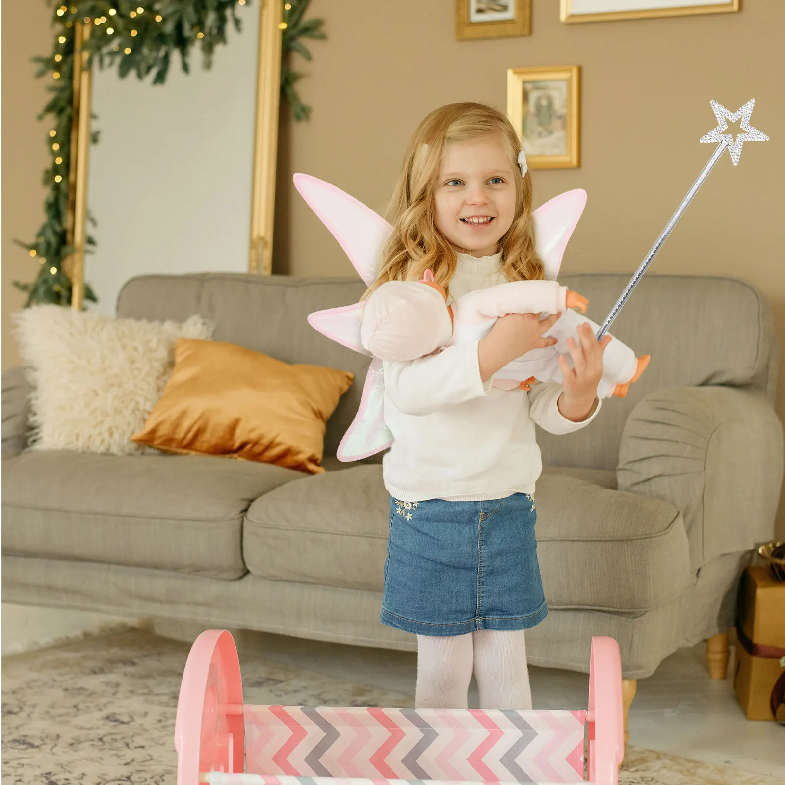 

1Set Decorative Fairy Wing Cosplay Costume Party Wings for Girls Kids Charming Fairy Wand Prop Wing for Kids Costume Props