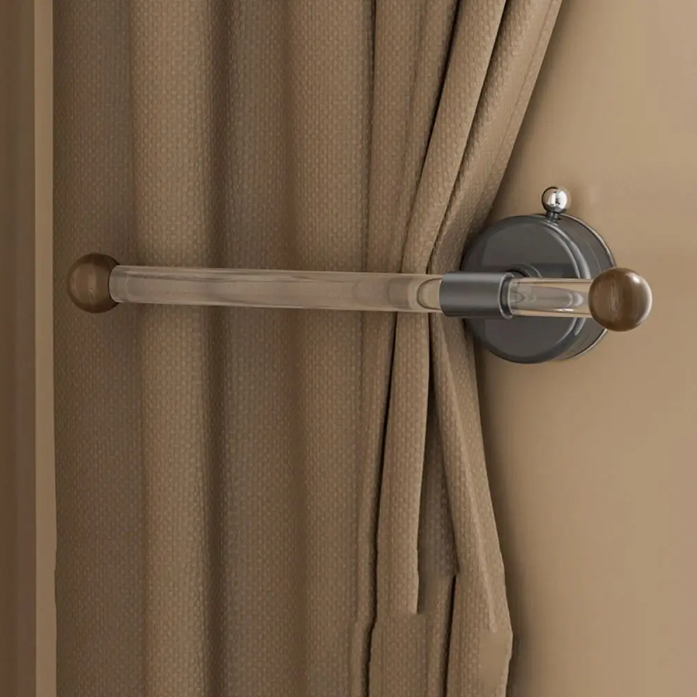 

Multifunctional Wall Mounted Curtain Holdbacks Suction Cup Durable Towel Hanging Rod Reusable Household Curtain Hook Bathroom
