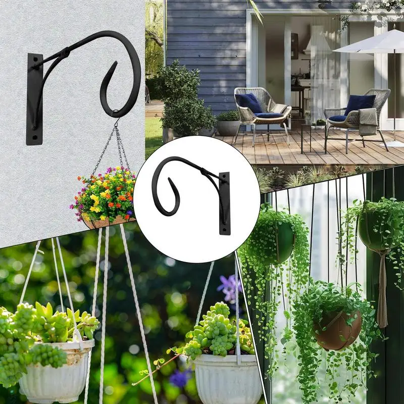 Wall Plant Hangers Indoor 10in Cast Iron Metal Plant Hooks Vintage Wall Hooks Stable Indoor Plant Decoration For Pot Wind Chime image 4