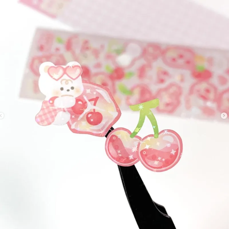 

2 шт. блестящая милая фруктовая кубик льда лазерная наклейка-сделай сам украшение для скрапбукинга и журнала мигающая пленка чехол для телефона наклейка для камеры