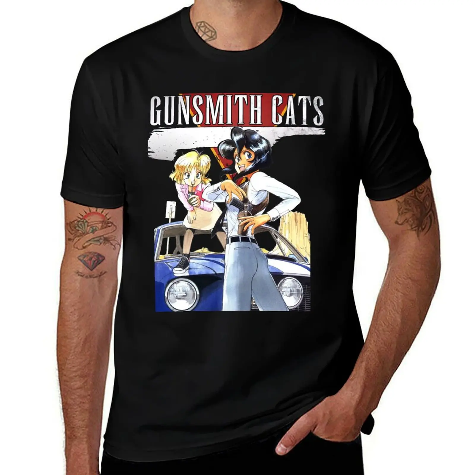 

Vintage Cats shirts mens graphic shirts T-Shirt Gunsmith t anime t for man