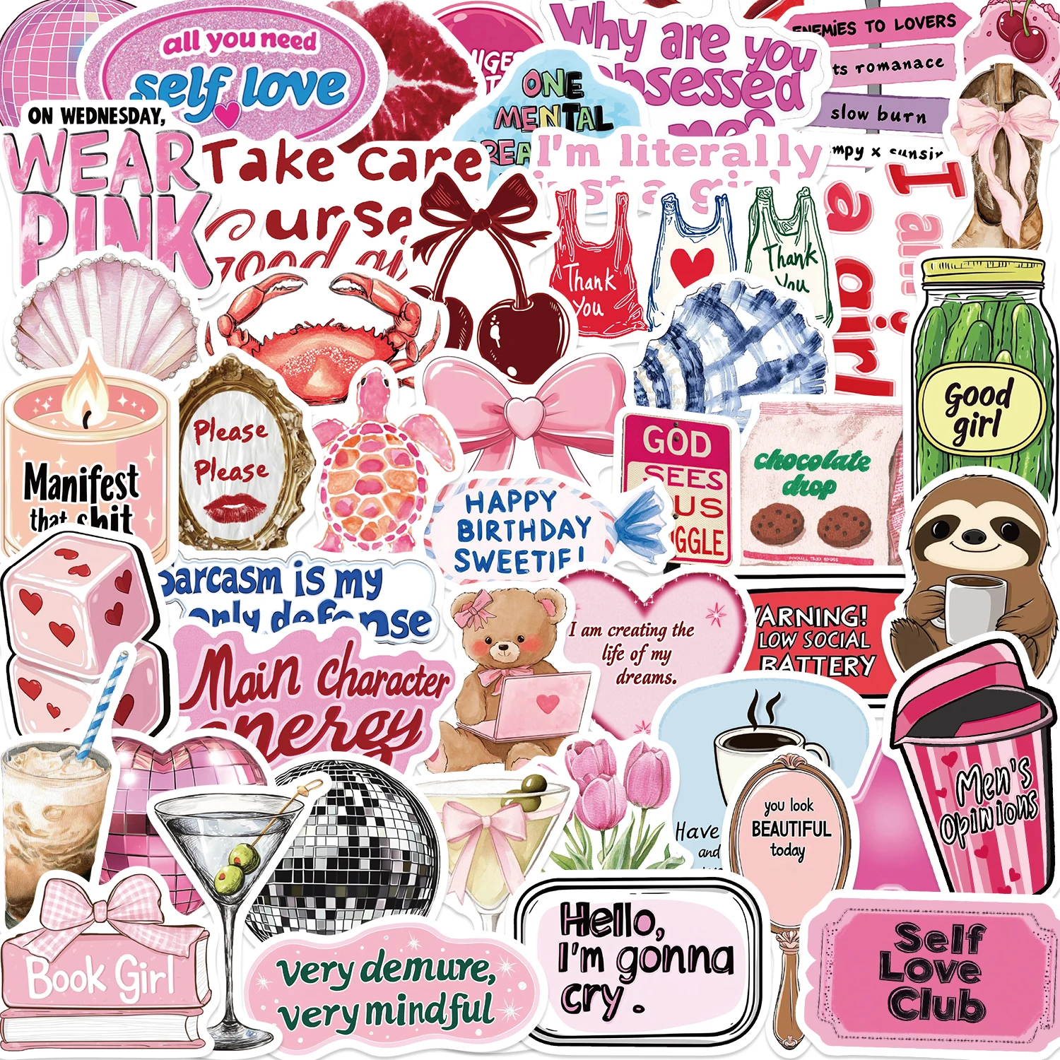 50/100 Stück Inspirierende Mädchen-Cartoon-Graffiti-Aufkleber Ästhetische Aufkleber für Kühlschrank Laptop Handy Tagebuch Schreibwaren Kinderspielzeug